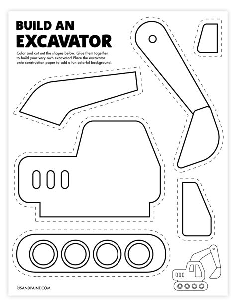 build your own excavator|excavator craft template.